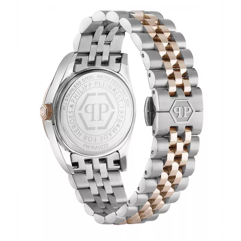 Philipp Plein Women's PWYAA0223 The $kull Quartz Analog Watch 34mm Black Silicone Strap