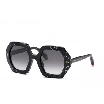 PHILIPP PLEIN naiste päikeseprillid SPP039M530869 - must raam, hall lääts, 53 mm