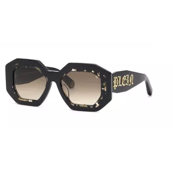 Philipp Plein naiste päikeseprillid SPP098M530700 - must atsetaatraam, hallid läätsed, 53 mm