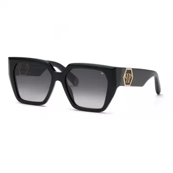 Philipp Plein naiste päikeseprillid SPP160-570700 must atsetaatraam, hall lääts, 57 mm
