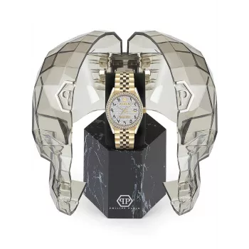 Philipp Plein naiste kell PW2BA0223 38mm roosakuldse tooniga roostevaba teras valge silikoon