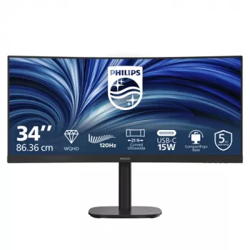 Philips 34B2N3500C 34-tolline kumer VA LCD monitor UWQHD 3440x1440 120Hz 1500R DisplayHDR 400 USB-C 65W