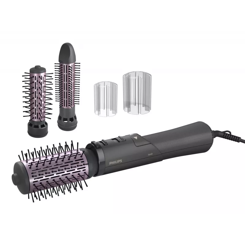 Philips 7000 Series BHA715/00 Hair Styling Curling Brush, Warm Grey/Pink, 1000W, 1.8m