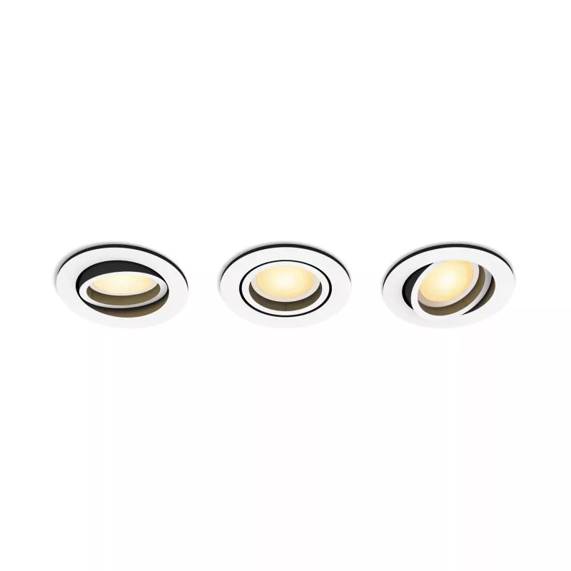 Philips Hue White Ambiance Milliskin Recessed Spotlights 3x350lm White