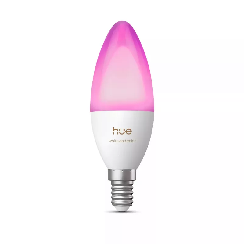 Philips Hue White and Color Ambiance B39 Candle Bulb E14 5.3W 470lm Bluetooth Zigbee 1-Pack