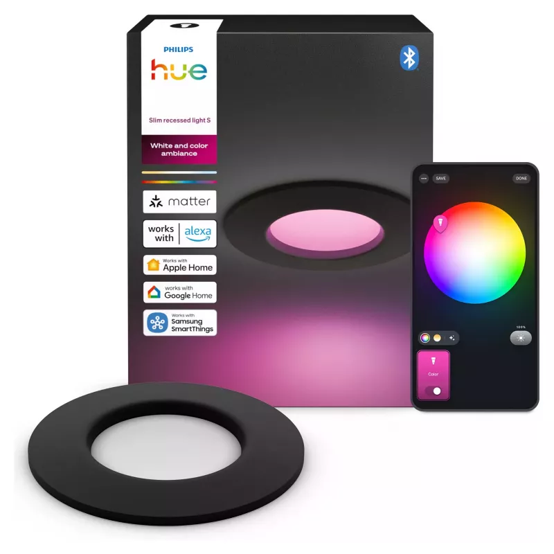 Philips Hue White & Color Ambiance Slim Recessed Light S EMEA Black