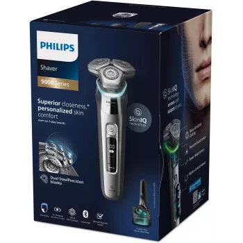 Philips S9975/55 SkinIQ märg- ja kuivrätikuga elektriline pardel – 360-D painduvad pead, 60 min tööaeg, kroom