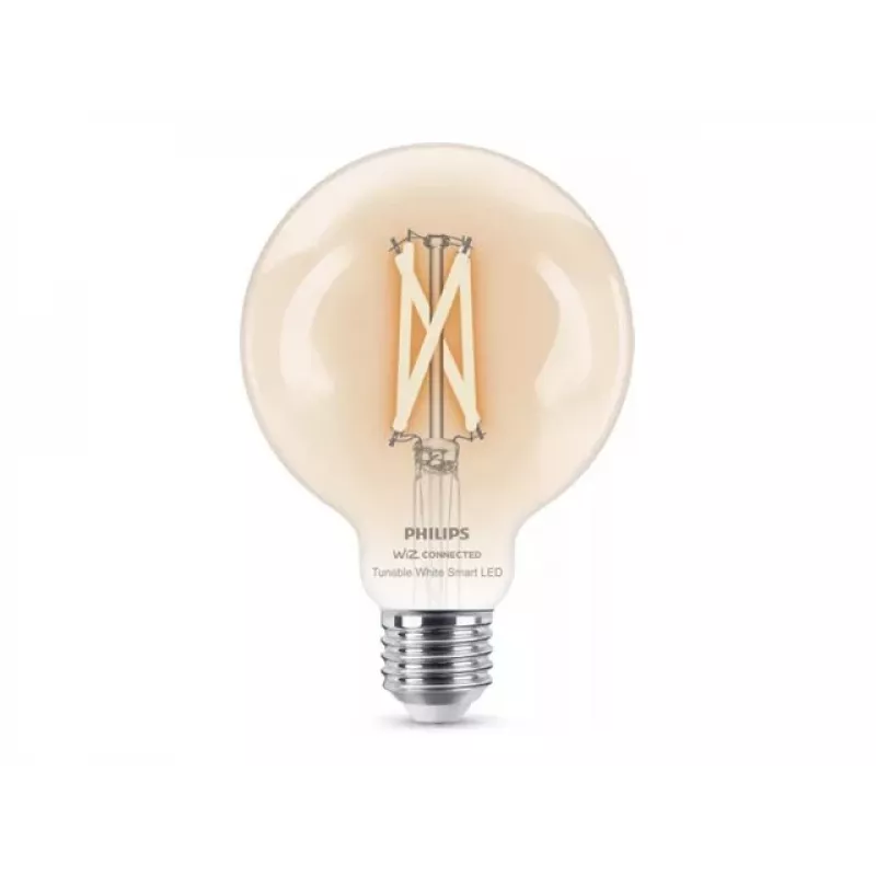 Philips Smart Wi-Fi G95 E27 nutikas LED-pirn, häälestatav valge 2700-6500K, 60W ekvivalent, läbipaistev