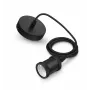 Philips Vintage Pendant Light E27 Socket Black Canopy Black