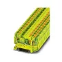 Phoenix 3209565 PT 2,5-TWIN-PE Push-in kaitsejuhi klemm, roheline-kollane, 2,5 mm², DIN-liistule
