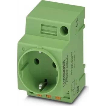 Phoenix Contact EO-CF/PT/GN juhtimiskapi pistikupesa, tüüp F Schuko, push-in, roheline, 250V/16A, IP20, 804039