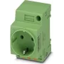 Phoenix Contact EO-CF/PT/GN juhtimiskapi pistikupesa, tüüp F Schuko, push-in, roheline, 250V/16A, IP20, 804039