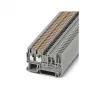 Phoenix Contact PT 2,5-TWIN/1P push-in läbiviiguklemm, hall, 24A, 500V, DIN-liistule, 26-12 AWG, 3 ühendust