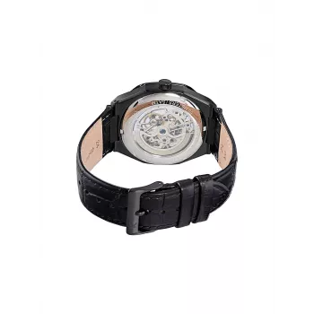 Pierre Cardin Men's Analog Quartz Watch CF.1002.LB.1 42mm Black Dial Leather Strap
