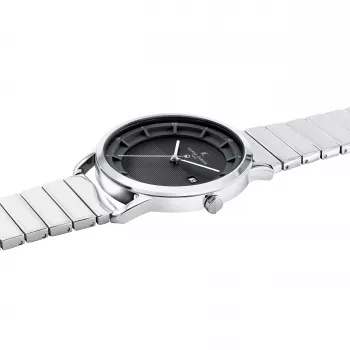 Pierre Cardin meeste analoogkvartskell CLC.6006 - 43mm roostevabast terasest korpus, must nahkrihm