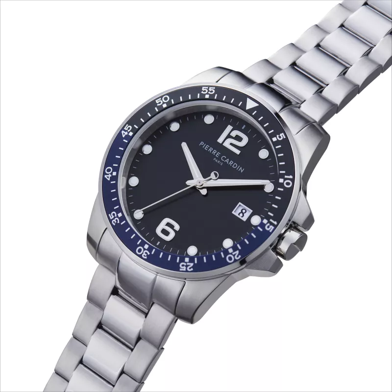 Pierre Cardin meeste analoogkvartskell CNI.0030 40mm musta numbrilauga nahkrihm