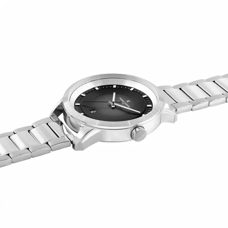 Pierre Cardin meeste kvartskell CCP.5024 - 45mm roostevabast terasest korpus, must sihverplaat, must nahkrihm