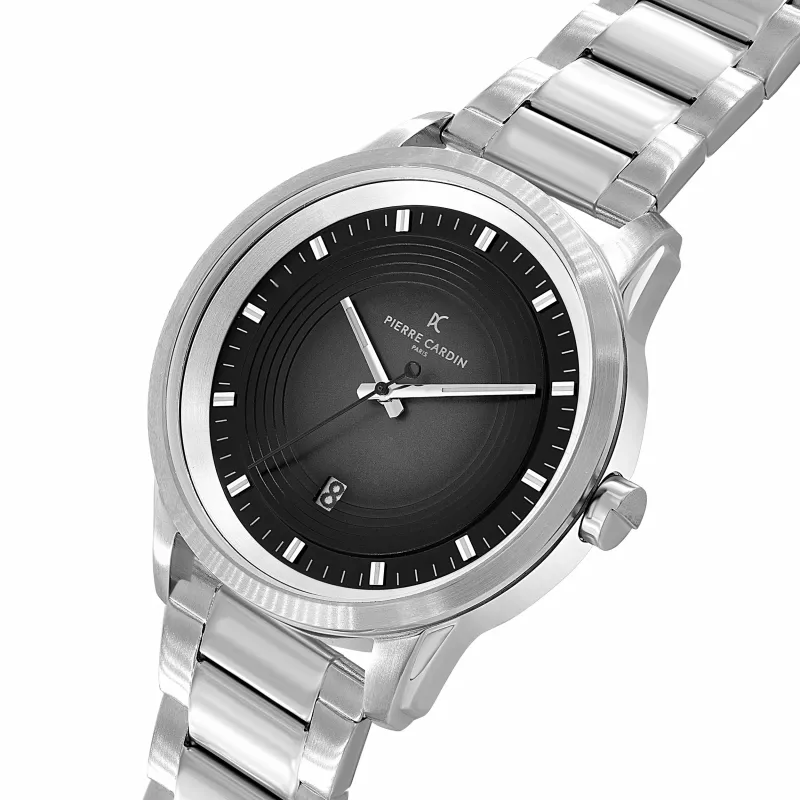 Pierre Cardin meeste kvartskell CCP.5024 - 45mm roostevabast terasest korpus, must sihverplaat, must nahkrihm