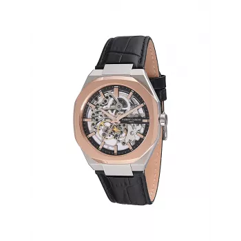 Pierre Cardin meeste kvartskell CF.1002.LB.2 42mm roostevabast terasest musta numbrilauga nahkrihm