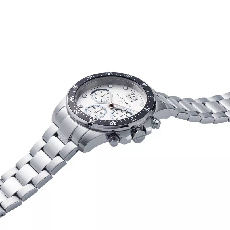 Pierre Cardin meeste kvarts-analoogkell CNI.0012 40mm roostevabast terasest korpus musta nahast rihmaga