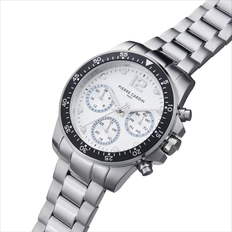 Pierre Cardin meeste kvarts-analoogkell CNI.0012 40mm roostevabast terasest korpus musta nahast rihmaga