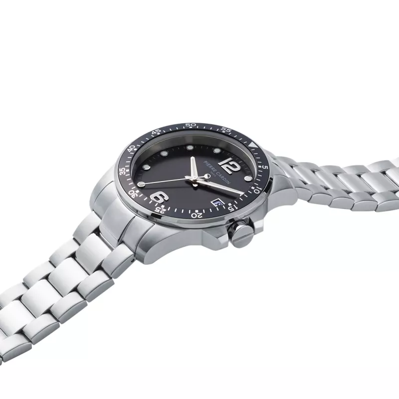 Pierre Cardin meeste kvartskell analoog CNI.0026 40mm roostevabast terasest korpus musta nahast rihm