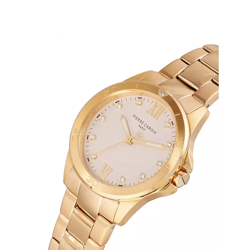 Pierre Cardin Women's Quartz Analog Watch CF.1009.MG 34mm Stainless Steel Gold-tone