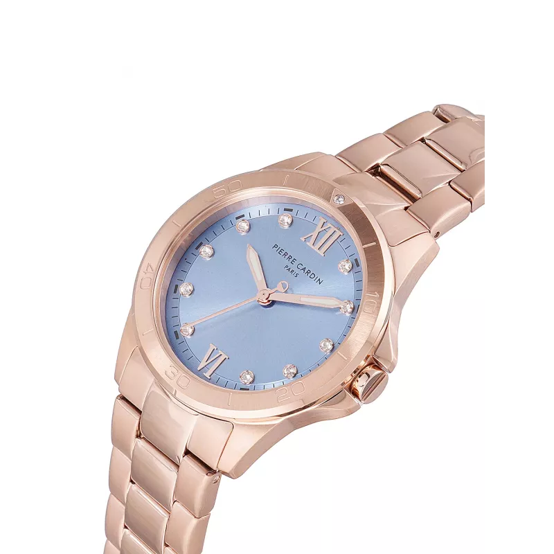 Pierre Cardin naiste kvartskell CF.1009.MR.2 34mm roosakuldne roostevabast terasest võrk-käevõru