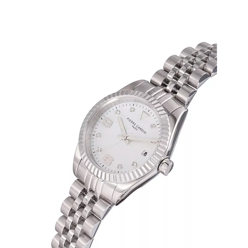 Pierre Cardin Naiste kvartskell CF.1012.MS 28mm roostevabast terasest korpus musta nahkrihmaga
