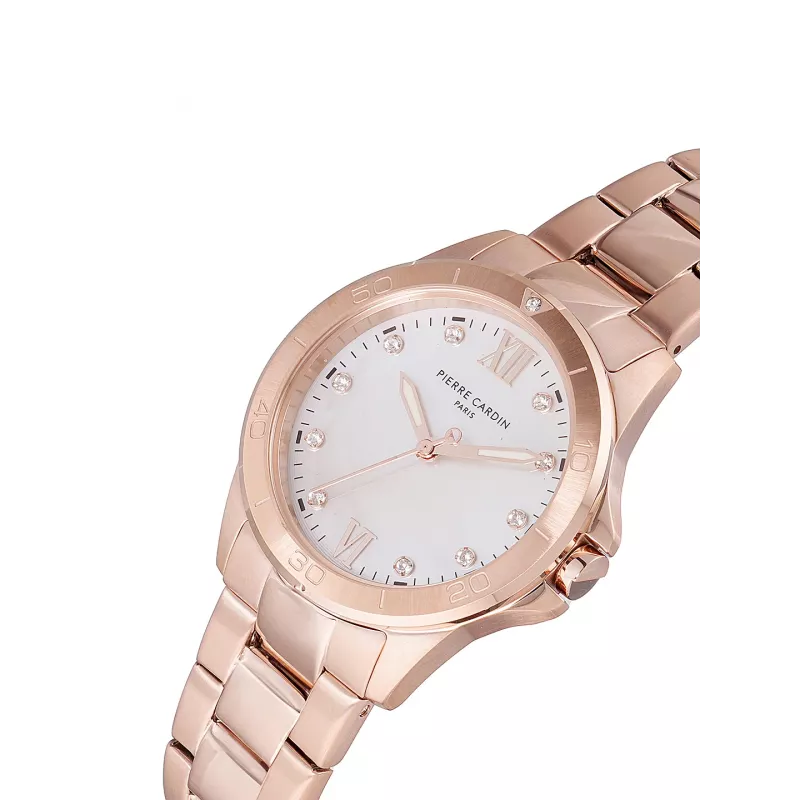 Pierre Cardin Naiste Kell CF.1009.MR 34mm Roostevabast Terasest Milanese Mesh Käevõru Kvarts Analoog Pärlmutter Sihtnupp