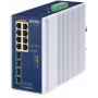PLANET TECHNOLOGY CORP. IGS-5225-8P4X Industrial 8-Port 10/100/1000T 802.3bt PoE + 4-Port 10G SFP+ Ethernet Switch (360W PoE Budget, PoE Usage LED, -40~75°C, Dual 48~54V DC)