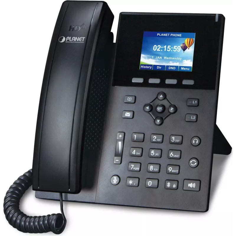 PLANET VIP-1260PT kõrglahutusega värviline PoE IP-telefon 3MP kaameraga, 6-realise LCD-ga, must
