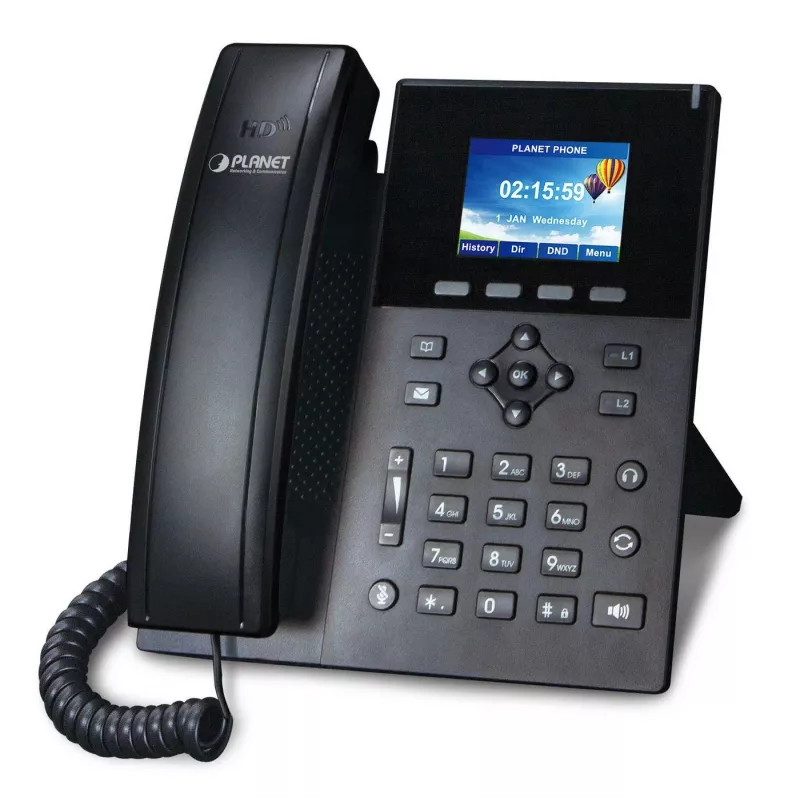 PLANET VIP-1260PT kõrglahutusega värviline PoE IP-telefon 3MP kaameraga, 6-realise LCD-ga, must