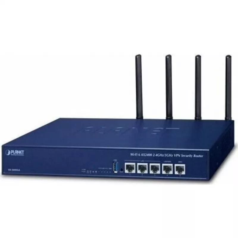 PLANET VR-300W6A Enterprise Wi-Fi 6 AX3000 kaheribaline Gigabit ruuter VPN, VLAN, QoS, HA, AP kontrolleri, 2x WAN SD-WAN, 3x LAN-iga