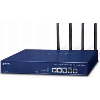 PLANET VR-300W6A Enterprise Wi-Fi 6 AX3000 kaheribaline Gigabit ruuter VPN, VLAN, QoS, HA, AP kontrolleri, 2x WAN SD-WAN, 3x LAN-iga