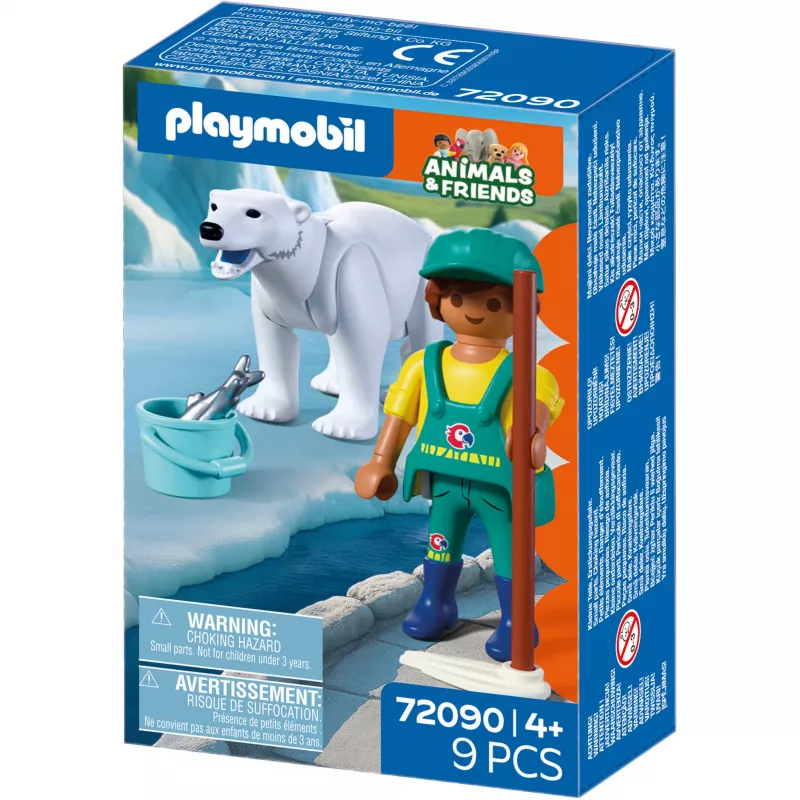 Playmobil 72090 Animals & Friends Zoo: Polar Bear and Zookeeper