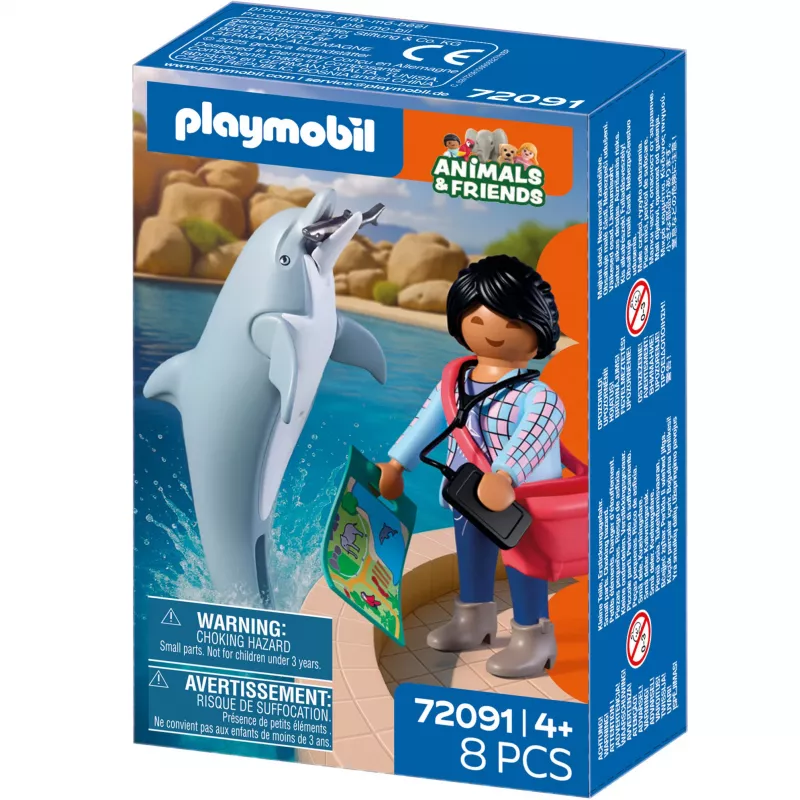 PLAYMOBIL 72091 Animals & Friends Zoo Dolphin and Visitor