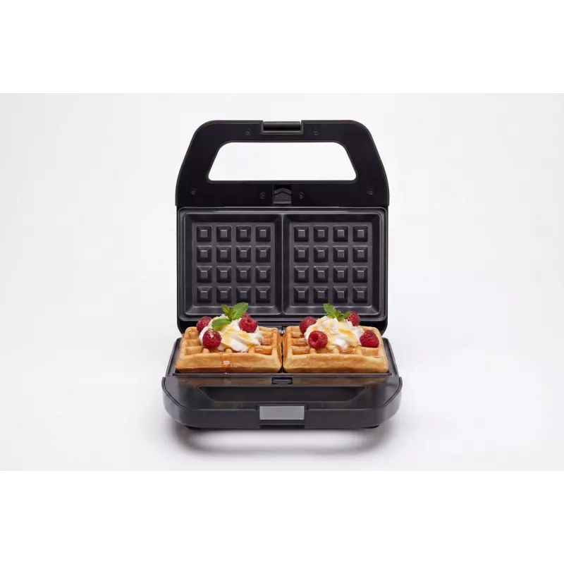 PMS 4-in-1 MELTO Võileivagrill vahetatavate plaatidega võileiva, vahvli, grilli, küpsise/pähkli jaoks, 800W, must/hõbedane