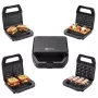 PMS 4-in-1 MELTO Võileivagrill vahetatavate plaatidega võileiva, vahvli, grilli, küpsise/pähkli jaoks, 800W, must/hõbedane