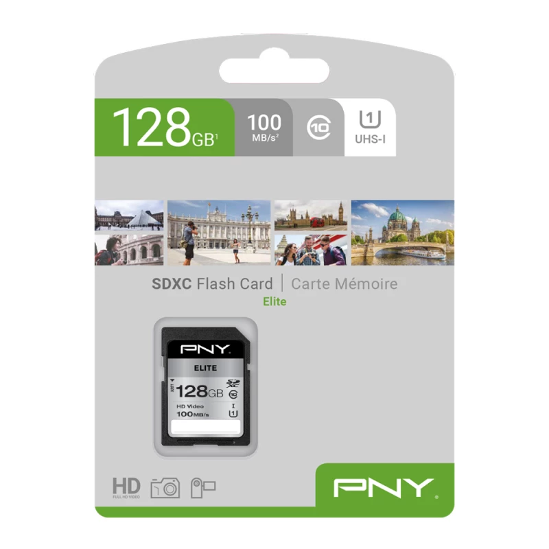 PNY Elite 128GB SDXC UHS-I U1 Class 10 mälukaart – kuni 100MB/s lugemiskiirus