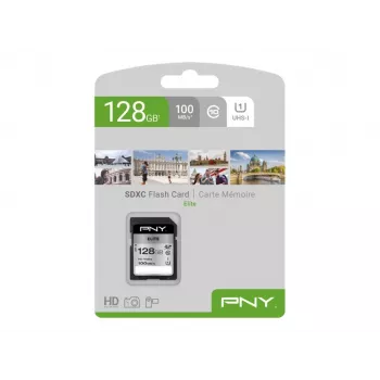 PNY Elite 128GB SDXC UHS-I U1 Class 10 mälukaart – kuni 100MB/s lugemiskiirus