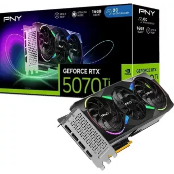 PNY GeForce RTX 5070 Ti EPIC-X RGB 16GB Videokaart, kolme ventilaatoriga, 3x DisplayPort ja HDMI