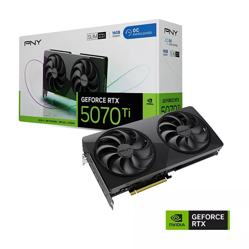 PNY GeForce RTX 5070 Ti Slim OC 16GB GDDR7 PCIe 5.0 graafikakaart