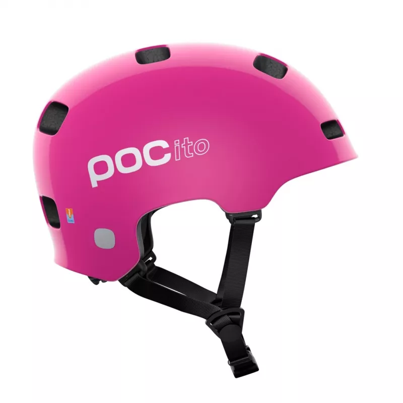 POCito Crane MIPS laste jalgrattakiiver - fluorestseeruv roosa - suurus M (55-58 cm)