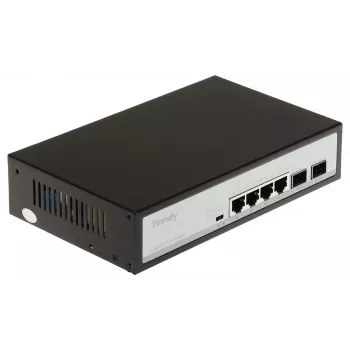 POE LANG TC-P3S06 Haldaamata PoE+ lüliti, 4x 10/100Mbps RJ45 PoE+ (60W), 2x SFP ülesling, laua-/metall