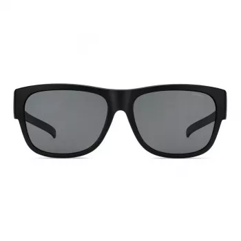 Polaroid Ancillaries PLD9003SDL5 Unisex Ristkülikukujulised Päikeseprillid - Matt Must Raam, Hallid Polariseeritud Läätsed