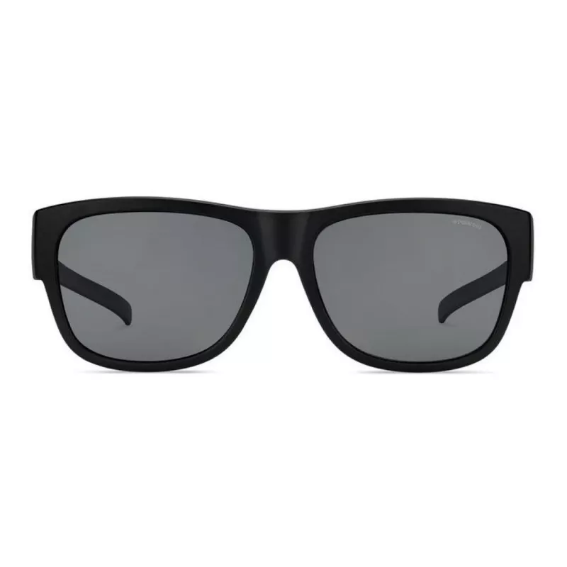 Polaroid Ancillaries PLD9003SDL5 Unisex Ristkülikukujulised Päikeseprillid - Matt Must Raam, Hallid Polariseeritud Läätsed
