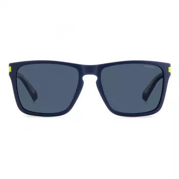 Polaroid PLD2139SFLL Unisex Ristkülikukujulised Päikeseprillid - Must Raam, Hallid Läätsed 56mm