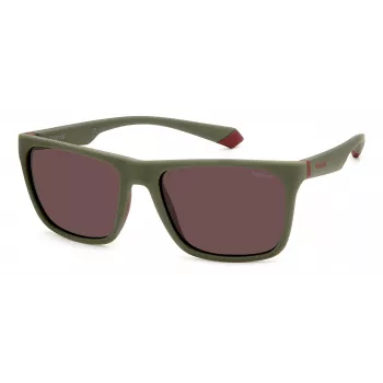 Polaroid PLD2141S0L9 Unisex Ristkülikukujulised Päikeseprillid - Havana Raam, Pruun Polariseeritud Lääts