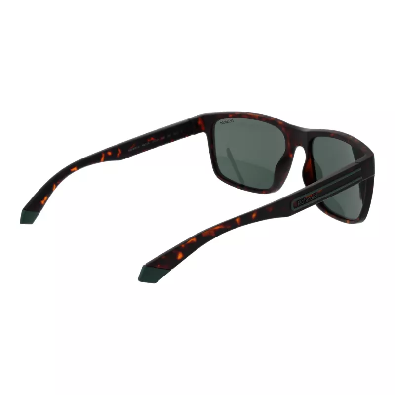 Polaroid PLD2157S57HGC Men's Rectangular Sunglasses - Havana Frame, Green Polarized Lens